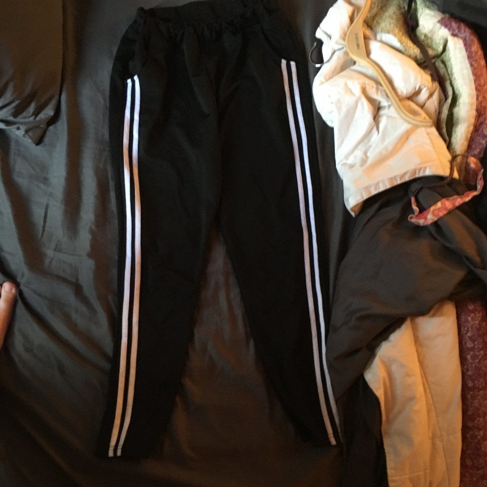 Black Striped Track Pants!